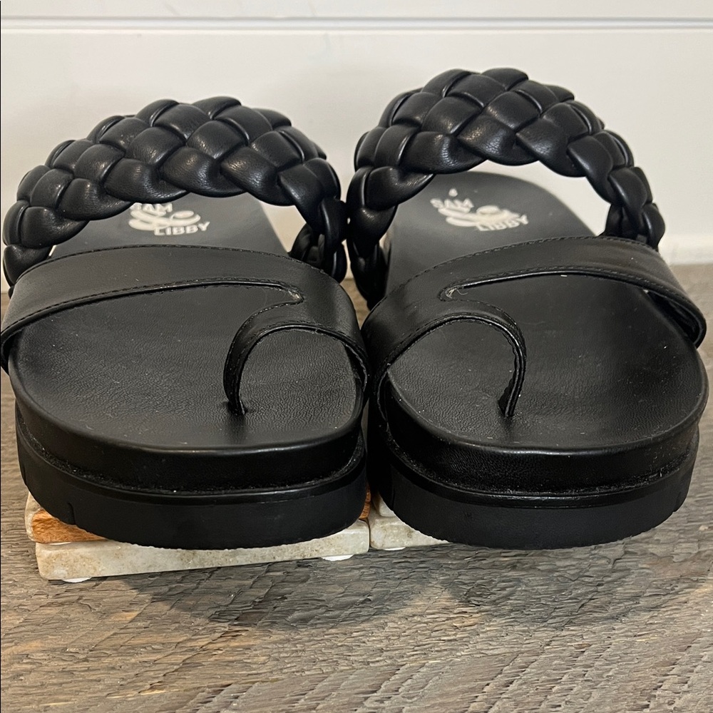 Sam & Libby Adelia Braided Footbed Sandal - Black - Size 8 - Picture 5 of 9